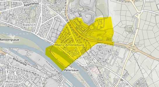 Immobilienpreisekarte Wiesbaden Mainz Amöneburg